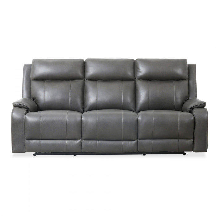 Sofa inclinable electrique Marlow de 84 po en cuir assorti avec USB/USB-C - Charbon