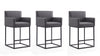 Ambassador Mid-Century Modern Metal Upholstered Counter Stool in Gray - Set of 3 Bar Stool | Tabouret de comptoir rembourre en metal gris style mid-century modern Ambassador - Lot de 3