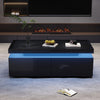 Aiden LED Coffee Table with Storage Drawers and App-Controlled Lighting,Black | Aiden table basse LED – table basse avec tiroirs de rangement et eclairage controle par application, noir