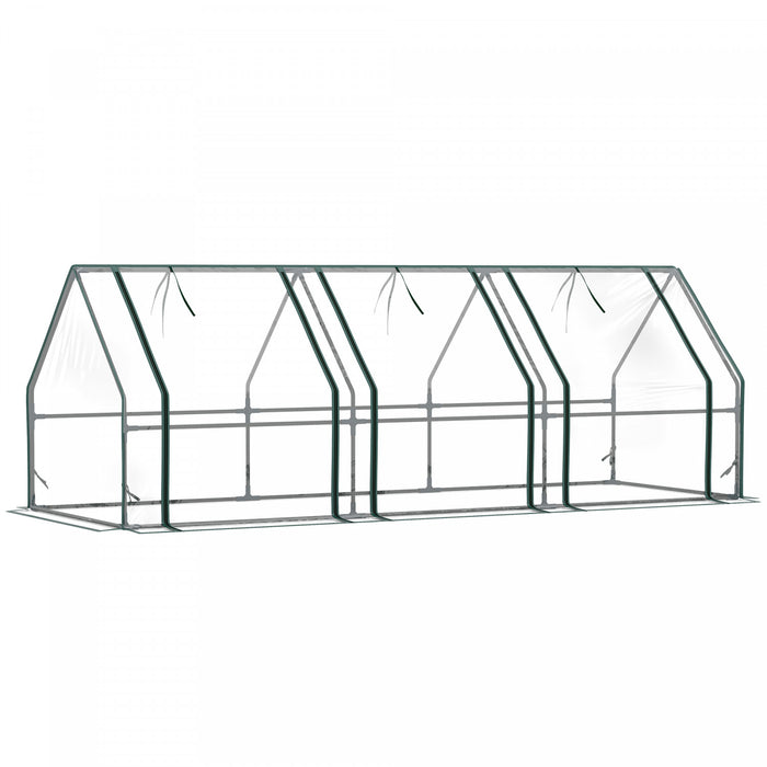 Outsunny Serre Tunnel Portable 9' X 3' X 3' Avec Portes A Fermeture Eclair