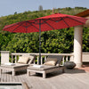 Costway Parasol double face jumeau 15FT pour terrasse avec manivelle et base de marche vin