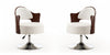Bopper Modern Vegan Leather Swivel Lounge Chair in White - Set of 2 | Fauteuil pivotant moderne en cuir vegetalien Bopper blanc - Lot de 2