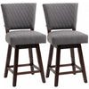 HOMCOM Tabourets de Bar Pivotants 2p avec Pieds Bois et Repose-Pieds