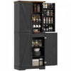 HOMCOM 72" Kitchen Pantry Cabinet, Farmhouse Kitchen Storage Cabinet, Black
