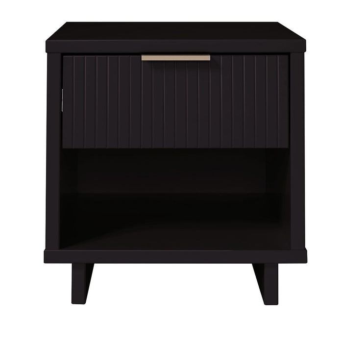 Table de nuit moderne Granville de Manhattan Comfort avec 1 tiroir à extension complète - noir