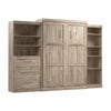 Bestar Pur Queen Murphy Bed with Shelving and Drawers 126-Inch Wall Bed|Grand lit escamotable mural Pur de Bestar de 126 po avec tablettes et tiroirs