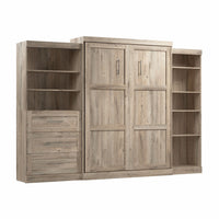 Grand lit escamotable mural Pur de Bestar de 126 po avec tablettes et tiroirs