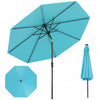Parasol solaire Costway 10 FT avec 96 LED, inclinaison reglable a 35°, haut ventile, turquoise