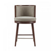Evalyn Modern Wood Upholstered Counter Stool in Dove | Tabouret de comptoir moderne en bois avec revetement en tissu, coloris colombe, Evalyn
