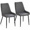 HOMCOM Dining Chairs Set of 2, PU Leather Kitchen Chairs with Steel Legs