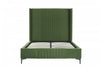 Promenade Mid-Century Modern Upholstered Velvet Full Bed in Moss Green | Lit complet Promenade style milieu du siecle moderne en velours capitonne vert mousse
