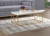 44" Coffee Table Marble Look With Gold Metal | Table à café de 44 po d’apparence marbre avec métal doré