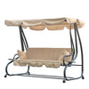 Outsunny 3-seat Outdoor Patio Swing Chair, Converting Flat Bed, Canopy Swing With Adjustable Shade, |Outsunny Chaise Pivotante De Patio 3 Places Lit Rembourre Convertible