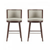 Evalyn Modern Wood Upholstered Barstool in Stone - Set of 2 | Tabouret de bar moderne en bois et tissu Evalyn, coloris pierre - Lot de 2