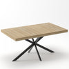 Ethan Retro Rectangular Extendable Dining Table with Hidden Storage,Natural | Ethan Table a manger rectangulaire extensible style retro avec rangement cache, couleur naturelle