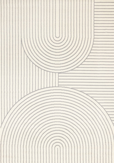 Forte White Grey Curved Arches Indoor Area Rug - 6'7" x 9'6"|Carpette Forte blanche et grise à motif d’arches courbées pour l’intérieur - 6 pi 7 po x 9 pi 6 po