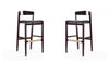 Klismos Mid-Century Modern Wood Upholstered Barstool in Black - Set of 2 | Tabouret de bar en bois rembourre style Klismos mi-siecle moderne noir - Lot de 2