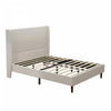 Harper Upholstered Queen Bed Frame with High Headboard, Chenille Fabric - Beige | Cadre de lit Queen Harper rembourre avec tete de lit haute, en tissu chenille, beige