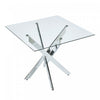 Olivia Square Glass Dining Table with Multi-Use Function,Chrome | Table a manger carree en verre Olivia avec fonction polyvalente, finition chrome