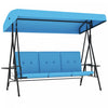 Outsunny Chaise D'oscillation De Patio A 3 Places Avec Auvent Reglable