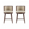 Evalyn Modern Wood Upholstered Counter Stool in Natural - Set of 2 | Tabouret de comptoir moderne en bois et tissu Evalyn, naturel - Lot de 2