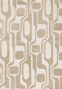 Carpette Leopold beige et crème de style moderne du milieu du 20e siècle - 2 pi 7 po x 4 pi 11 po