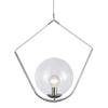 Dainolite Orion 1 Light Pendant Polished Chrome Finish Clear Glass Lamp|Luminaire suspendu Orion de Dainolite en verre transparent, avec fini chromé poli et 1 ampoule