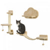 Pawhut Cat Wall Shelf With Scratching Post, Cloud-shaped Jumping Platform, Cat Wall Shelves For Rela|Pawhut Etageres Pour Chat Avec Griffoir, Plateforme De Saut En Forme De Nuage, Etageres Murales Pour