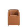 Manhattan Comfort Anna Modern Round Faux Leather Dining Chair - Saddle|Chaise de salle à manger arrondie et moderne Anna de Manhattan Comfort en similicuir - brun clair