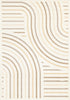Forte Cream Beige Brown Curvy Lines Area Rug - 5'3" x 7'5"|Carpette Forte crème, beige et brune à motif de lignes courbées - 5 pi 3 po x 7 pi 5 po