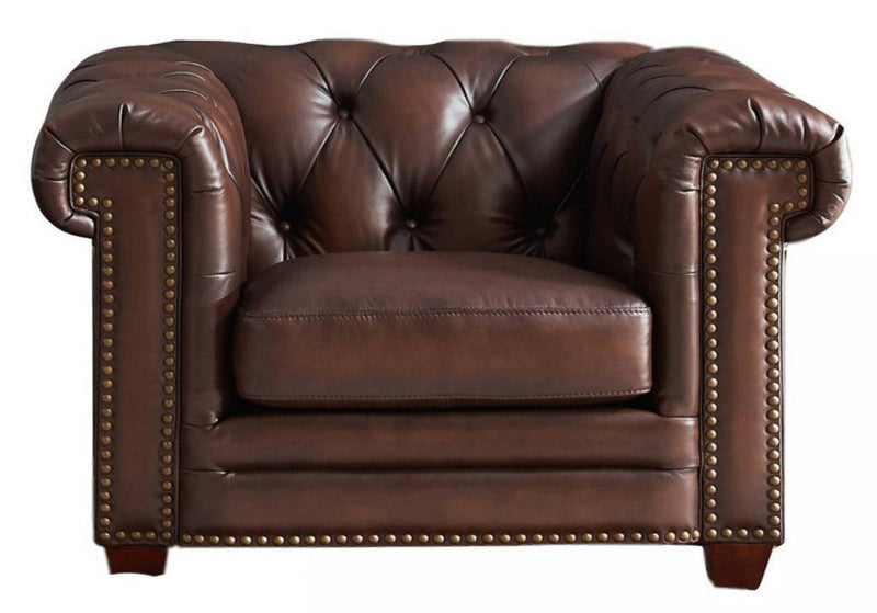 Fauteuil Standwood de Hydeline en cuir - brun