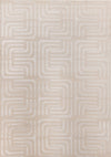 Tapis a motifs de treillis orientaux creme beige Leonardo, 5'3\" x 7'7\"