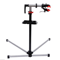 Homcom Pied D'atelier Velo Reparation Support Pied De Montage Pivotant 360Ḟ Hauteur Reglable Argent
