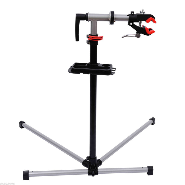 Homcom Pied D'atelier Velo Reparation Support Pied De Montage Pivotant 360Ḟ Hauteur Reglable Argent