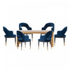 Carrington and Rockaway Modern Industry Chic 7-Piece Dining Set in Midnight Blue and Natural | Ensemble de salle a manger moderne industriel chic Carrington et Rockaway 7 pieces, bleu minuit et naturel