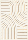 Tapis Florence a motifs de lignes courbes creme, beige et brun, 4'7\" x 6'7\"