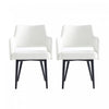 Tremont Modern Vegan Leather Metal Armchair in White - Set of 2 | Fauteuil moderne Tremont en cuir vegetalien avec accoudoirs en metal, blanc - Lot de 2