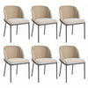 Olivia Set of 6 Modern Dining Chair with Slanted Legs and Adjustable Feet,Beige | Olivia Ensemble de 6 chaises de salle a manger modernes avec pieds inclines et pieds reglables, beige
