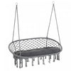 Outsunny Patio Hammock Chair 2 Seat, Hanging Rope Hammock Swing With Metal Frame And Cushion, Large |Outsunny Chaise Suspendue Chaise Hamac A Suspendre Avec Cadre En Metal Et Coussin, Grand Siege En Ma