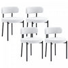 Lot de 4 chaises de salle a manger avec pieds en acier Creme