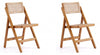 Manhattan Comfort Set of 2 Pullman Folding Dining Chairs - Natural Cane|Ensemble 2 chaises de salle à manger pliantes Pullman de Manhattan Comfort - cannage naturel