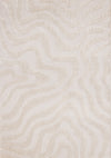 Carpette moderne, luxueuse et moelleuse Lincoln blanche à motif de courbes - 7 pi 10 po x 11 pi 2 po