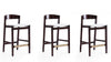 Klismos Mid-Century Modern Wood Upholstered Counter Stool in Ivory - Set of 3 | Tabouret de comptoir en bois rembourre style Klismos mi-siecle moderne en ivoire - Lot de 3