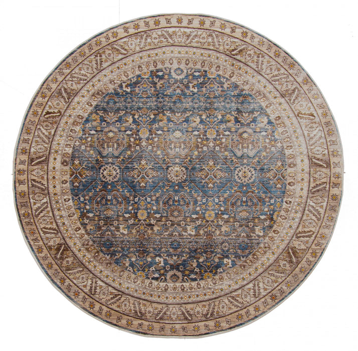 Tapis Traditionnel Gianna 5'0\" x 5'0\" en Bleu