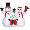 Outsunny 8' Inflatable Christmas Snowman Family W/ Red Bird For Lawn|Outsunny Famille De Bonhomme De Neige Gonflable De 8ft Avec Oiseau