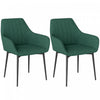 HOMCOM Ensemble de 2 chaises de salle a manger rembourrees, gris fonce