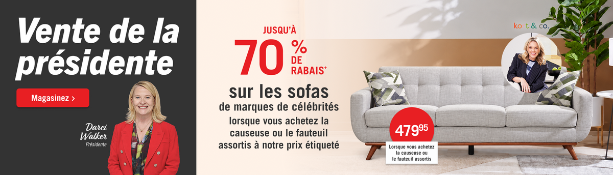 President's Sale at The Brick! Up to 65% Off Celebrity Sofa Brands when you buy the matching loveseat or chair at our ticket price! Shop Now!