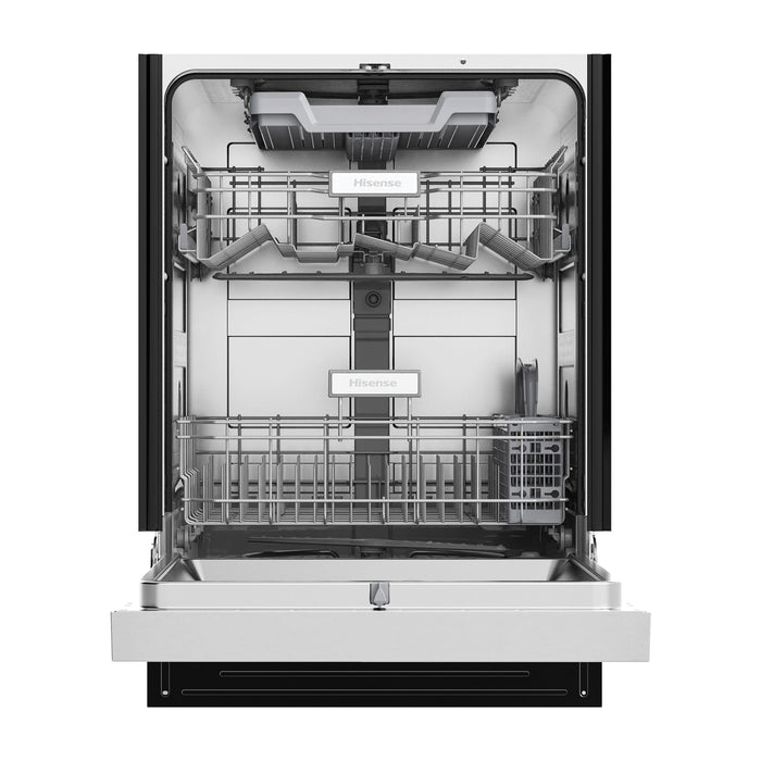 Lave-vaisselle Hisense de 24 po avec commandes à l’avant et 3e panier - acier inoxydable - HDWH12B3FR8E