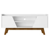Manhattan Comfort Mid-Century Modern Marcus 53.14" TV Stand with Solid Wood Legs - White|Meuble pour téléviseur Marcus de Manhattan Comfort de 53,14 po de style moderne du milieu du 20e siècle avec pattes en bois massif - blanc