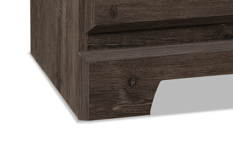 Ensemble de chambre à coucher Yorkdale 6 pièces avec lit de rangement à 12 tiroirs, commode, miroir et table de nuit, gris - format grand lit